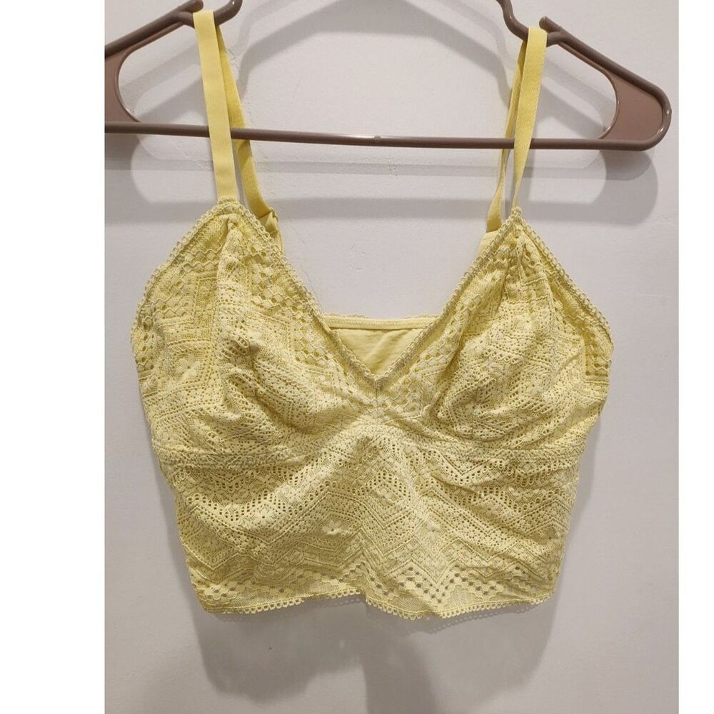 Auden Lemon Yellow Lace Brami Longline Bralette